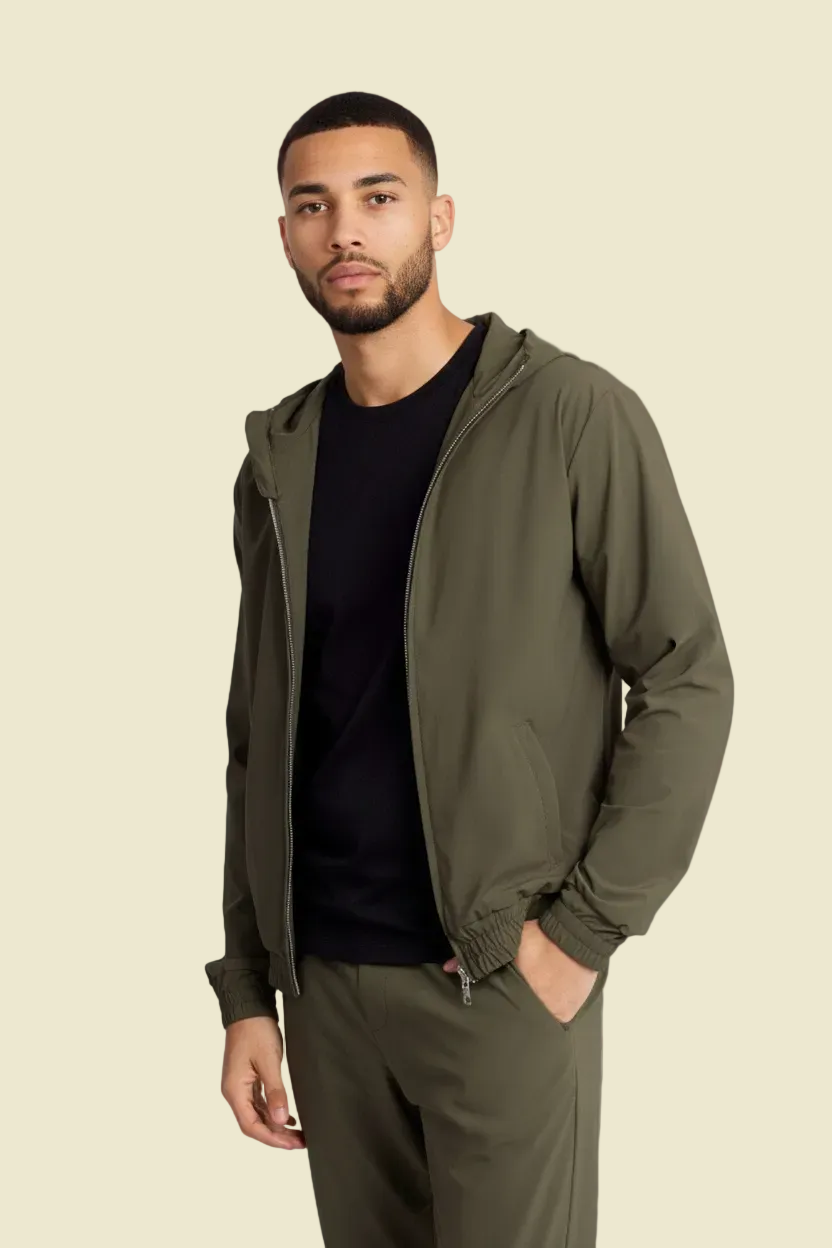 Dark Green Hooded Tech Vest