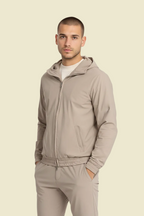 Light Beige Hooded Tech Vest