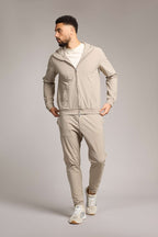 Light Beige Hooded Tech Suit