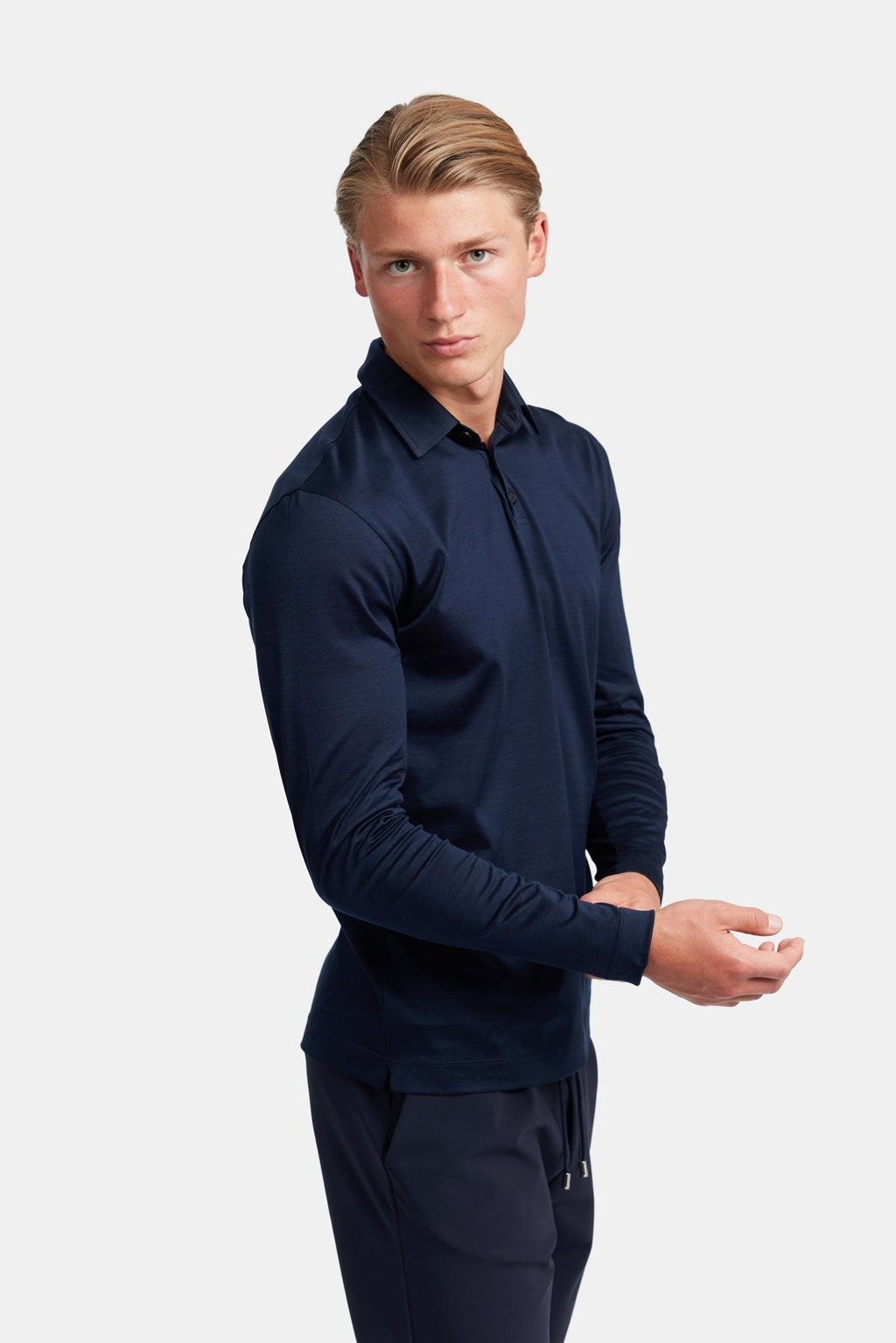 Midnight Blue Longsleeve Polo Shirt