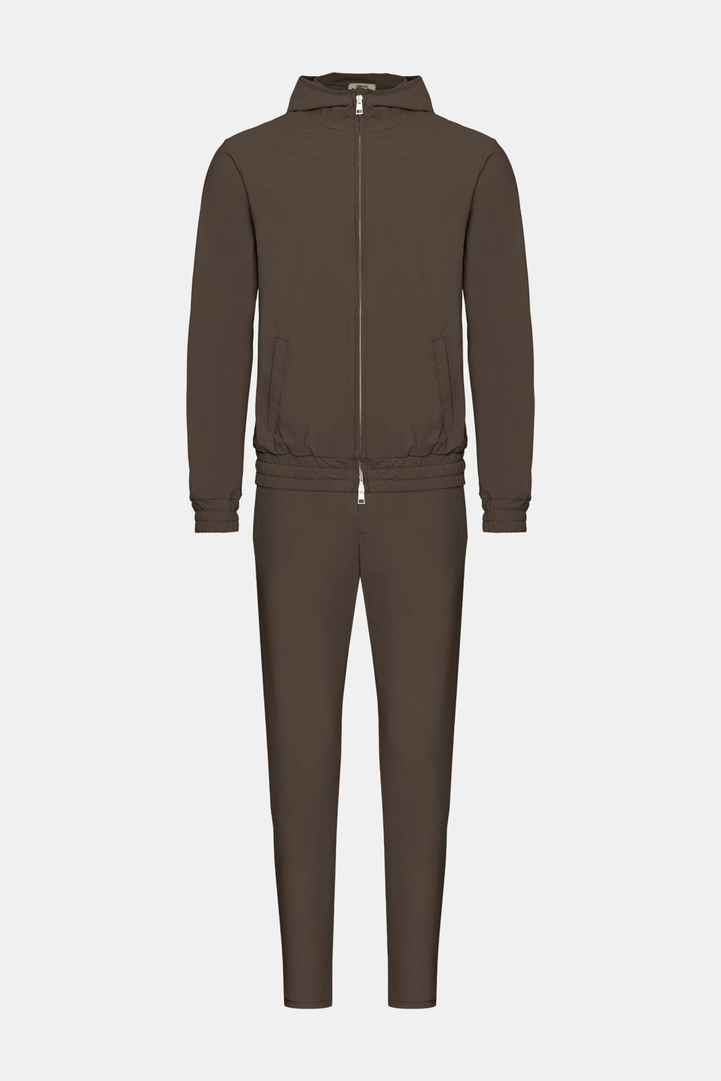 Mocha Brown Hooded Tech Suit