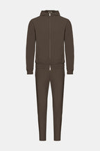 Mocha Brown Hooded Tech Suit